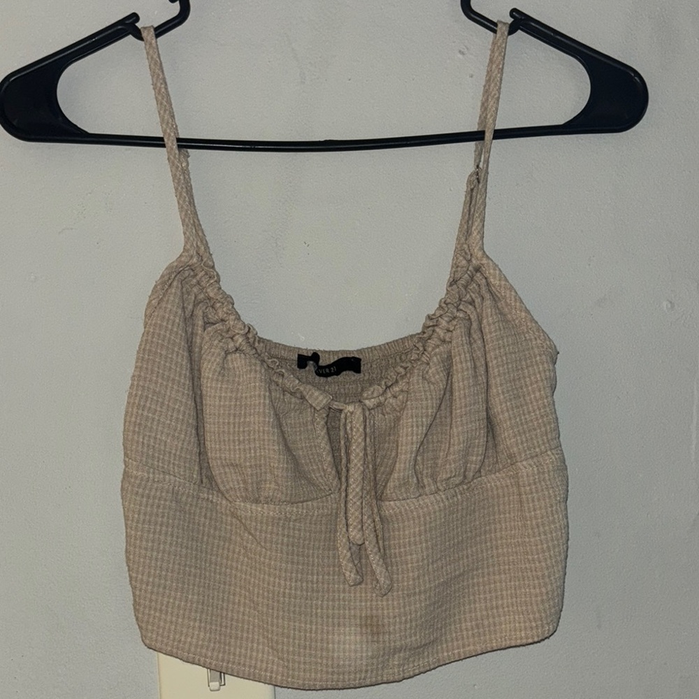 Forever 21 Beige Cropped Tank Top